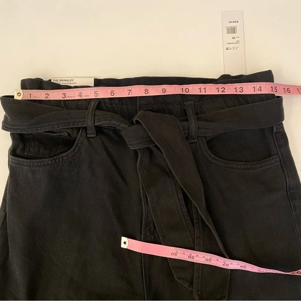 Joe's Jeans || Brinkley High-Rise Paperbag Straight Jeans Belted Black 28‎ NWT